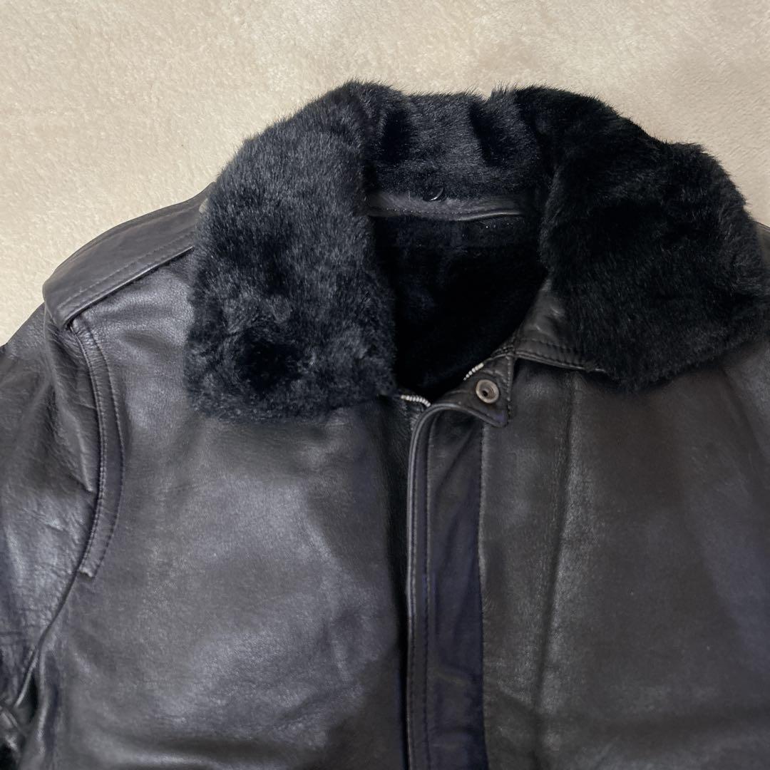 未使用級 vintage レザー G1 フライトジャケット MA-1 ファー