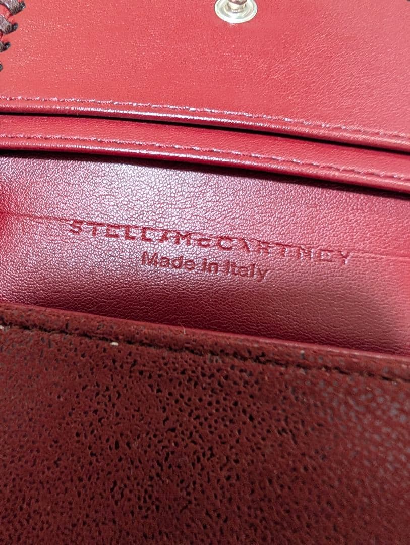 ステラマッカートニー♥️三つ折り財布ファラベラ チェーン 赤 バーガンディ