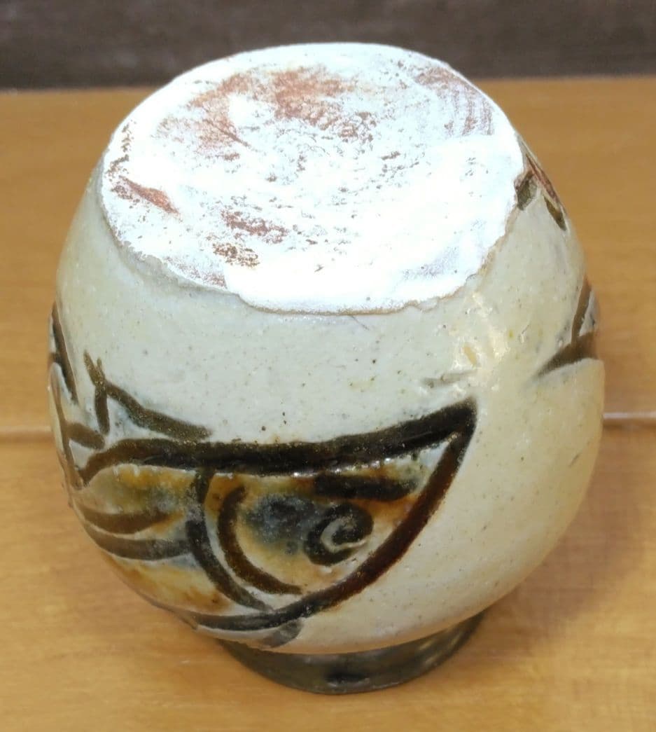 人間国宝 金城次郎 楊立(楊枝立）栞 共箱(本人書付）未使用美品 壷屋焼 壺屋焼