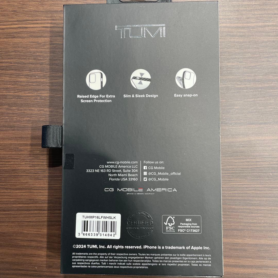 TUMI iPhone 16 Pro レザーケース ブラック