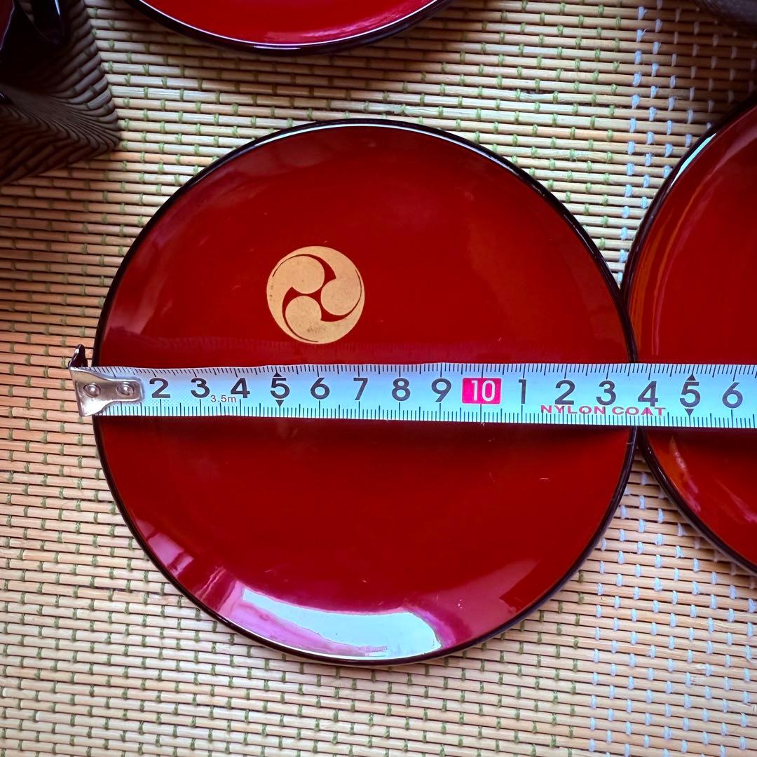 未使用　越前塗　漆器　屠蘇器　正月　天然木製　共箱　黒 銀南天