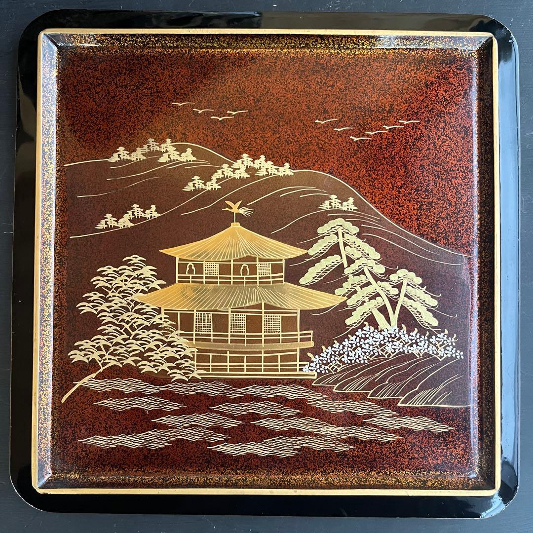 重箱 最高級 四段 重台 金盛 高蒔絵 螺鈿 梨子地 漆共箱 正月 おせち