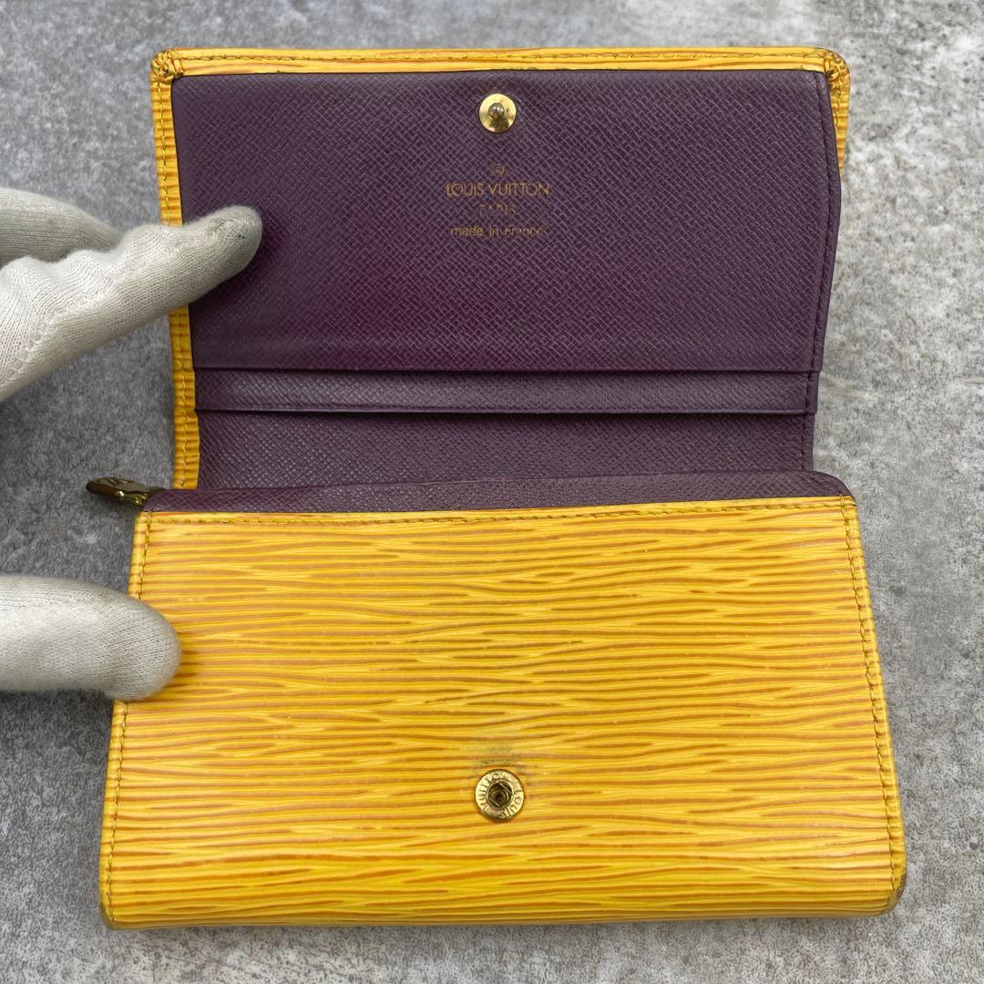 【美品】ルイヴィトン 折り財布 エピ 黄色 イエロー レザー ジッピー