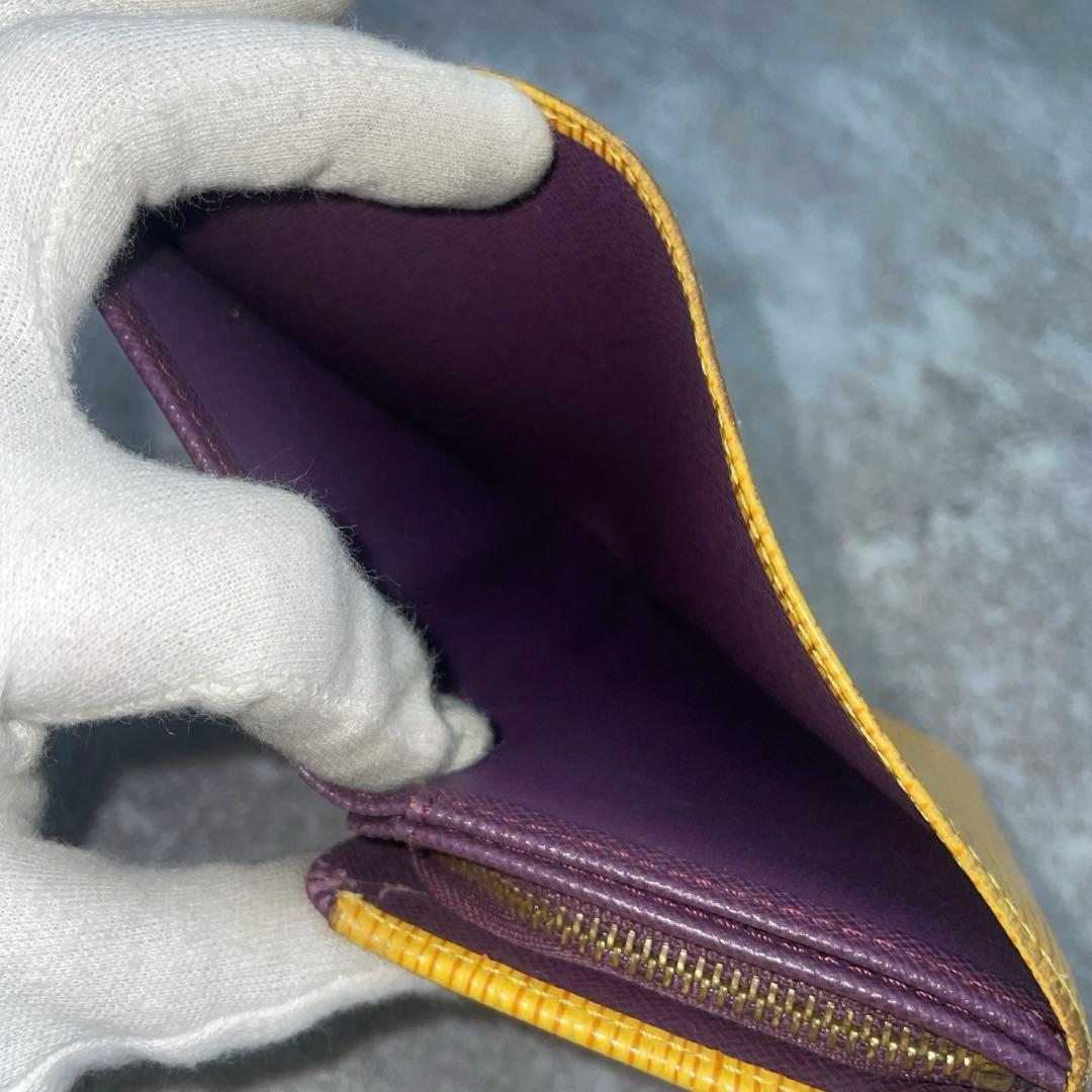 【美品】ルイヴィトン 折り財布 エピ 黄色 イエロー レザー ジッピー