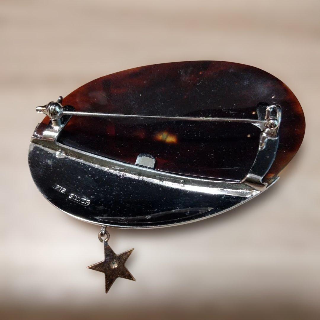 k18/SILVER デザイン べっ甲 ブローチ