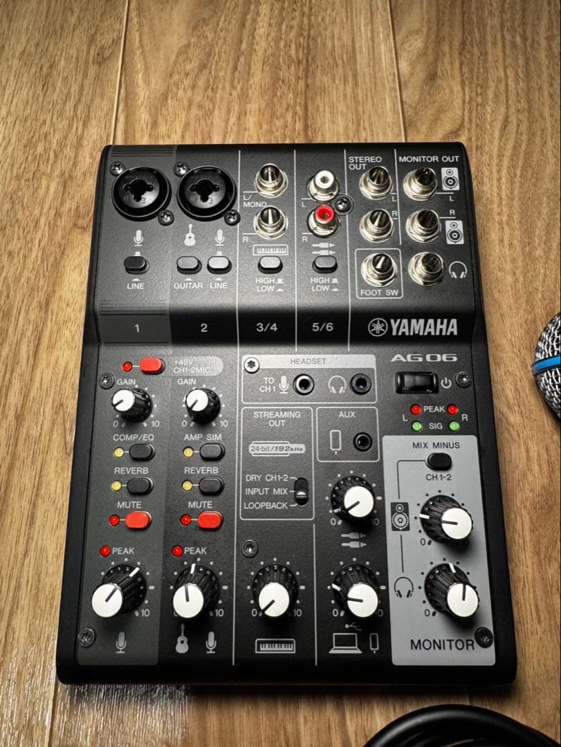 Yamaha AG06 + Shure SM58A セット