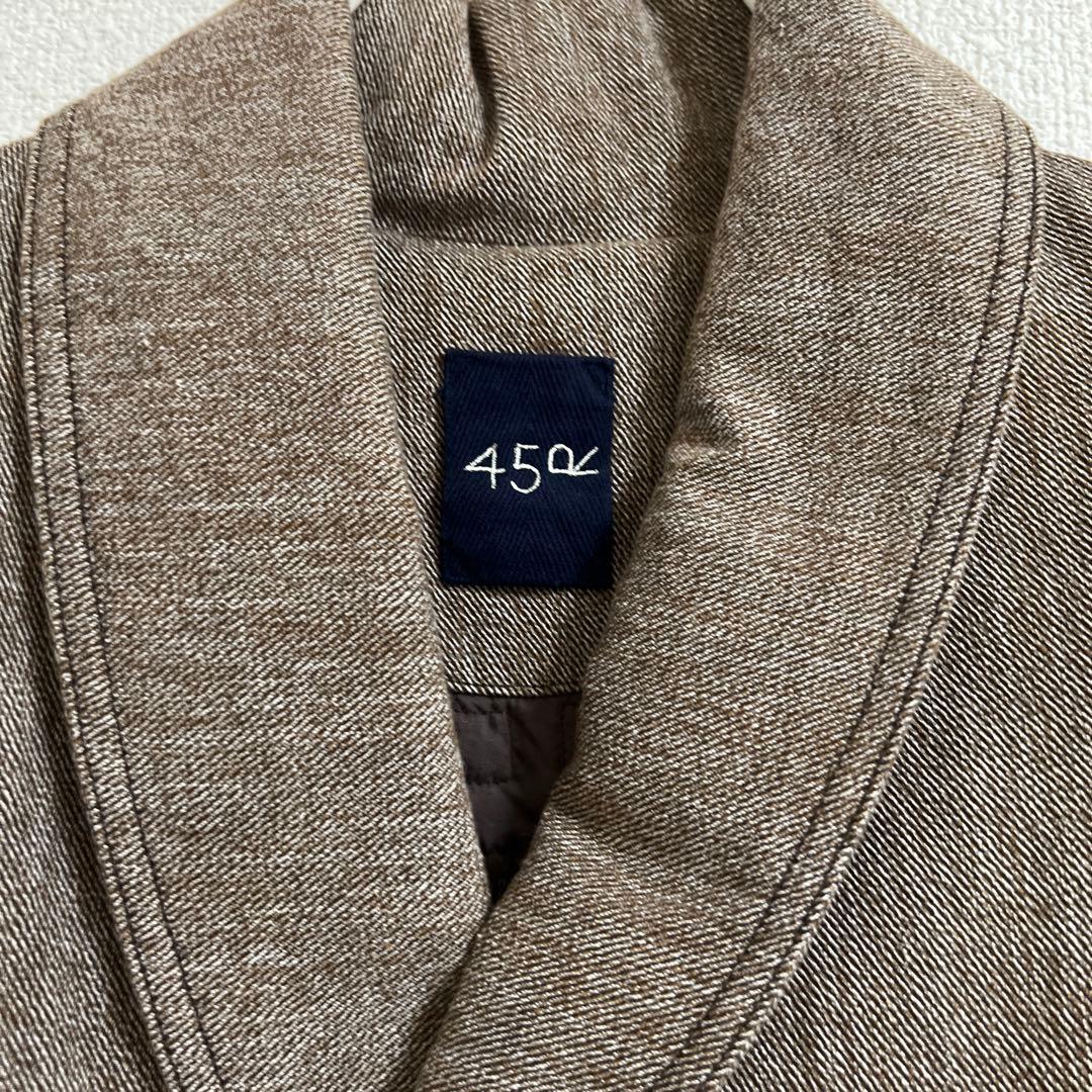 45R ブラウン ダブルブレスト ロングコート