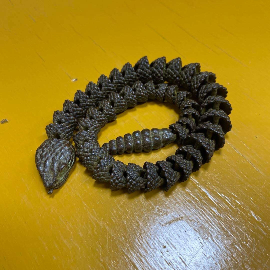 龍文堂　安ノ介　超絶技巧　精巧　自在置物　蛇　ヘビ　銅製