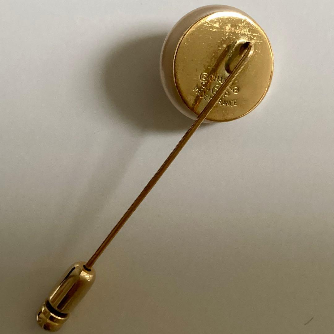 CHANEL ヴィンテージ ピンブローチ フェイクパール ゴールド ココマーク