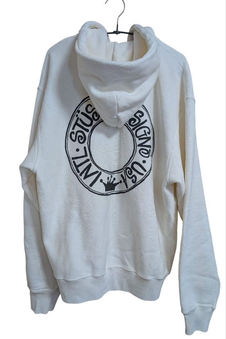 STÜSSY ロゴプリント ホワイトパーカー　Buana　　　 M　ステューシー