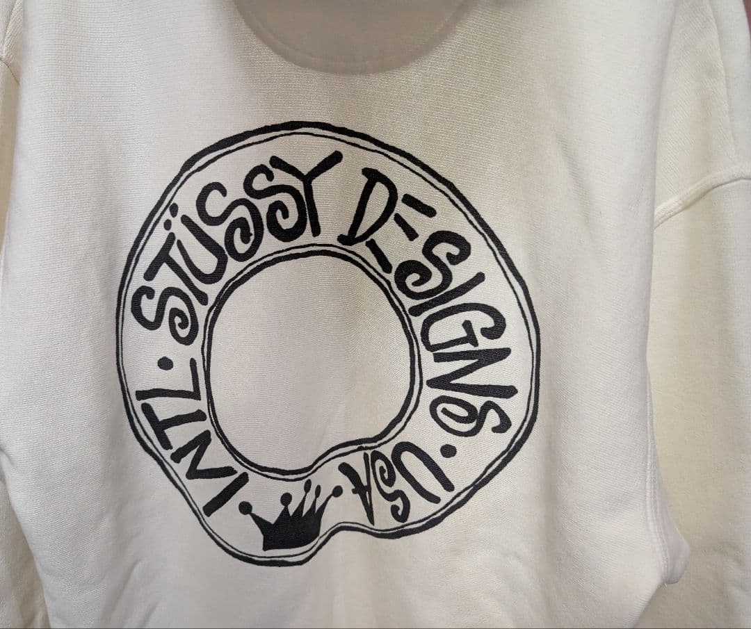 STÜSSY ロゴプリント ホワイトパーカー　Buana　　　 M　ステューシー