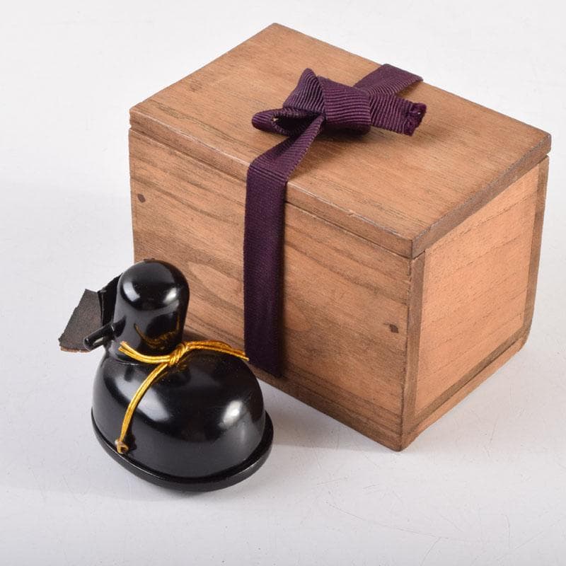 茶道具　黒漆　冠　香合　時代箱　N　8967