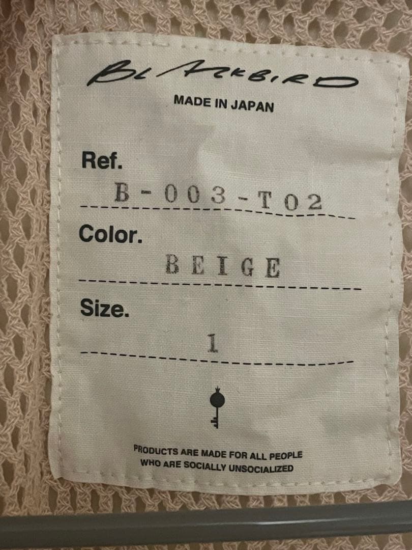 BLACKBIRD / mesh tank top サイズ1