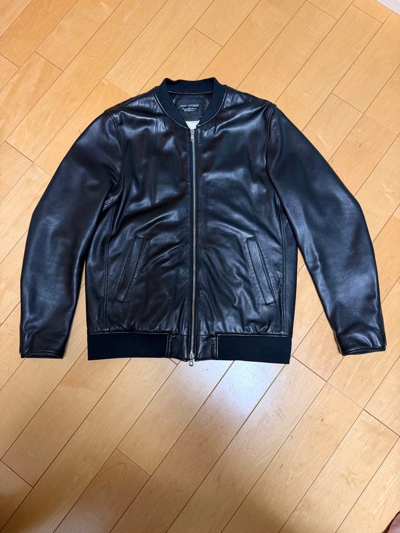 NANO UNIVERSE シングルライダース　ボンバージャケット ブラック