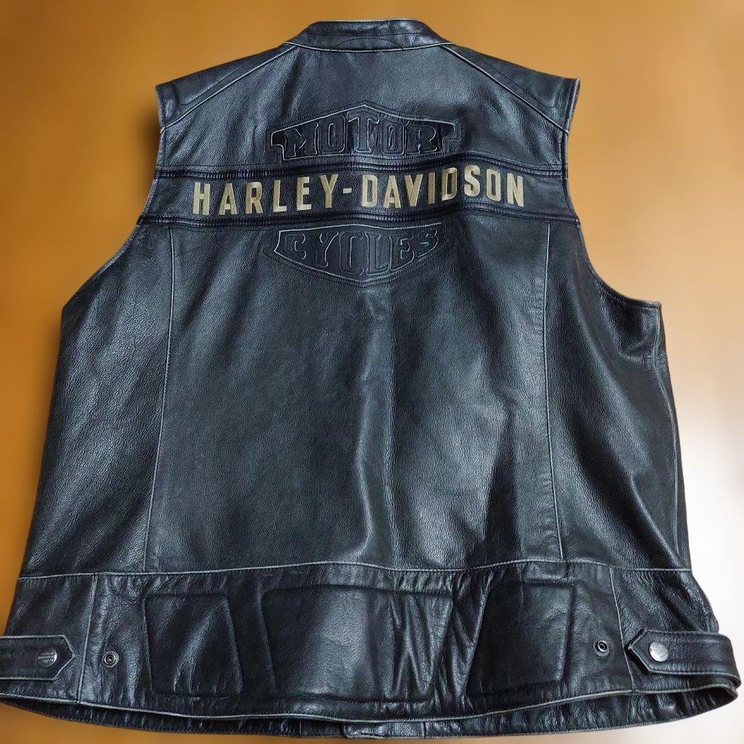 タ*ー様 希少ハーレーダビッドソン本革厚手ベスト　ＸＬサイズ