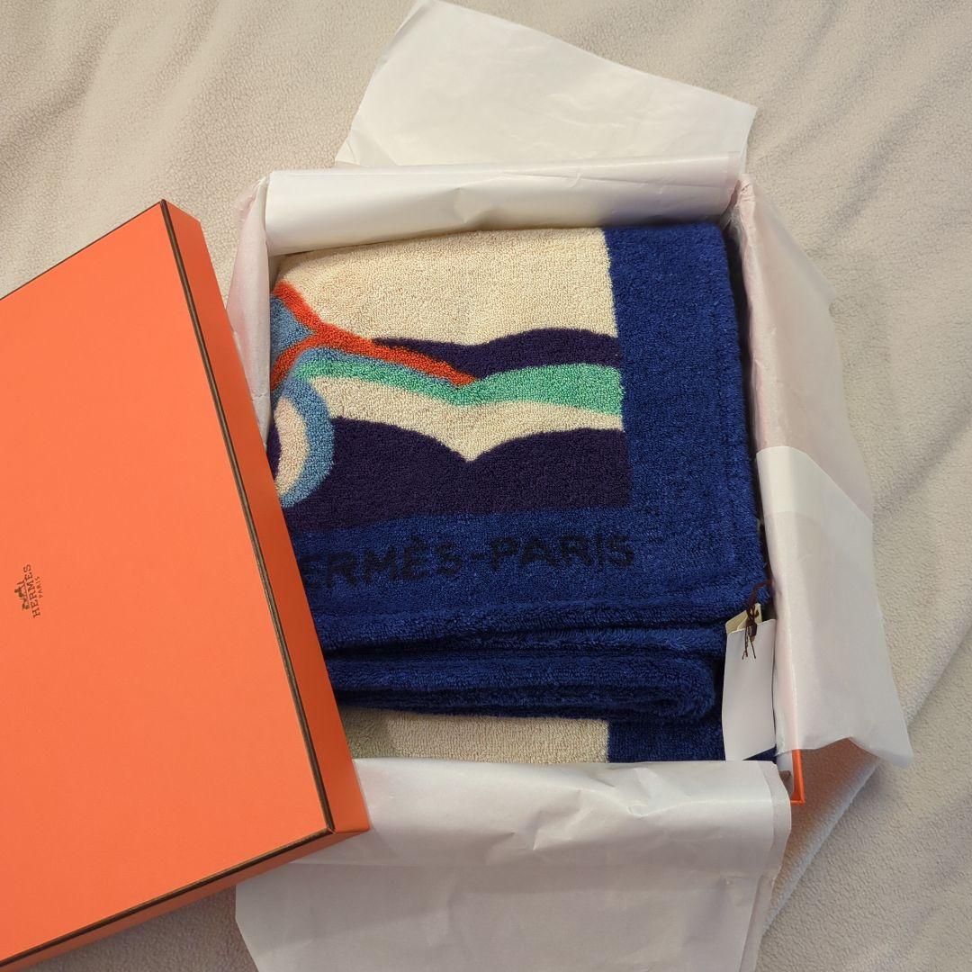 【未使用】Hermès ビーチタオル　約94㌢×152㌢　大判タオル エルメス