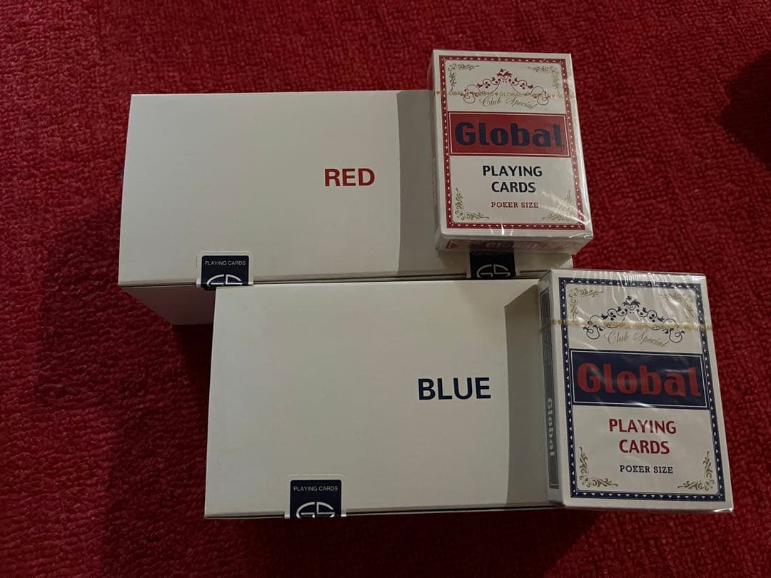 Global Playing Cards レッド・ブルーセット 計24個