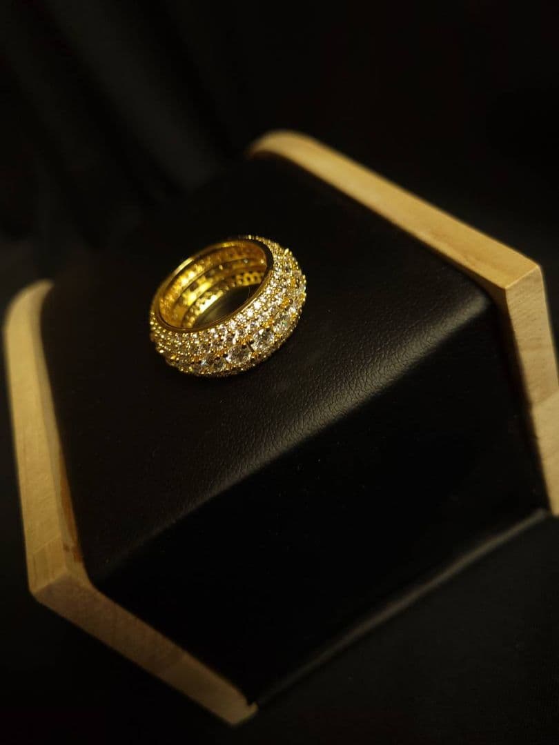 リング 指輪 k18 gp 9.01g Moissanite 0.30ct