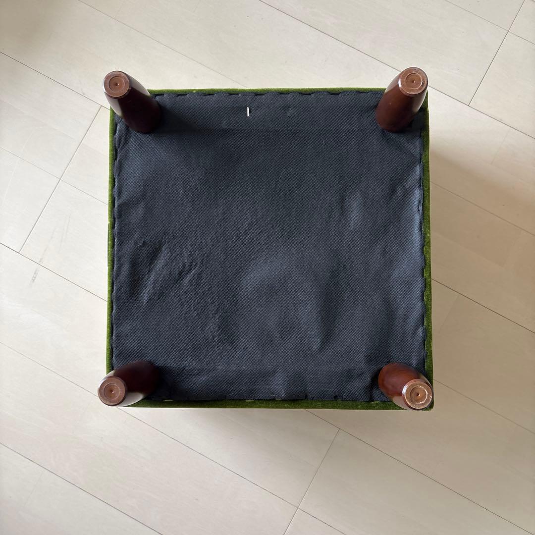 美品 カリモク60 モケットグリーン オットマン
