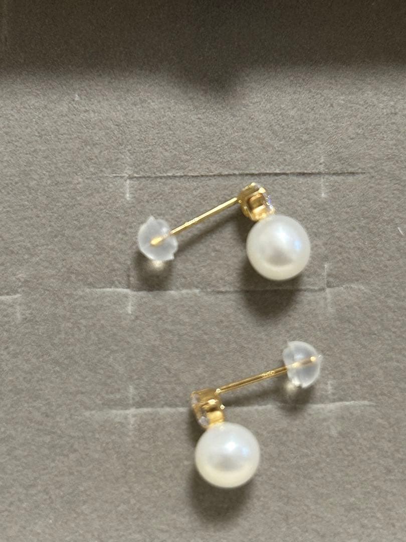 ジュエリーツツミ　K18イエローゴールド淡水パールピアス