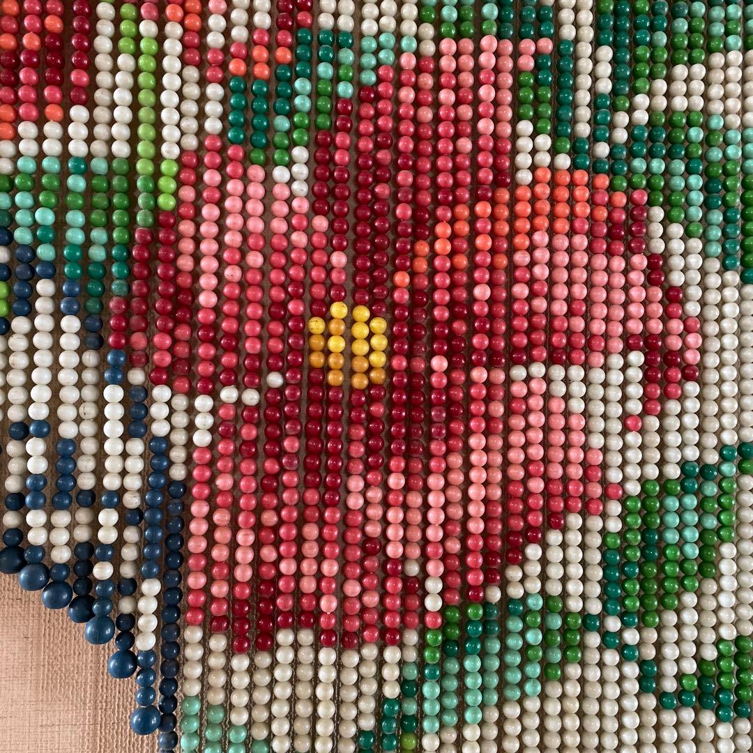 花柄ビーズのれん 花柄 レトロ 珠のれん すだれ