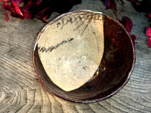 ♥志野織部　茶碗　在印　桐箱付き　志野　織部　骨董品