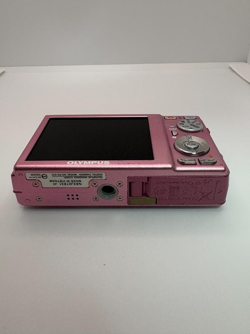 ⑧【美品】OLYMPUS FE-370 ピンクバッテリー付 　※簡易動作確認済
