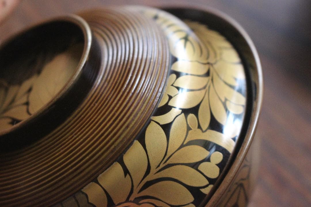 時代逸品！風情ある千筋糸目に極上桐花蒔絵の映えるお椀2点（検輪島塗懐石椀雑煮椀