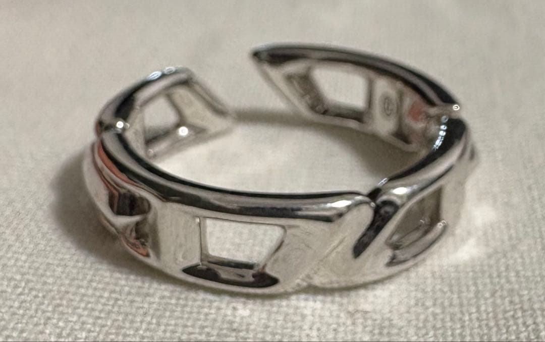 DIESEL ディーゼル シルバーリング 指輪 9号 ロゴ 正規品