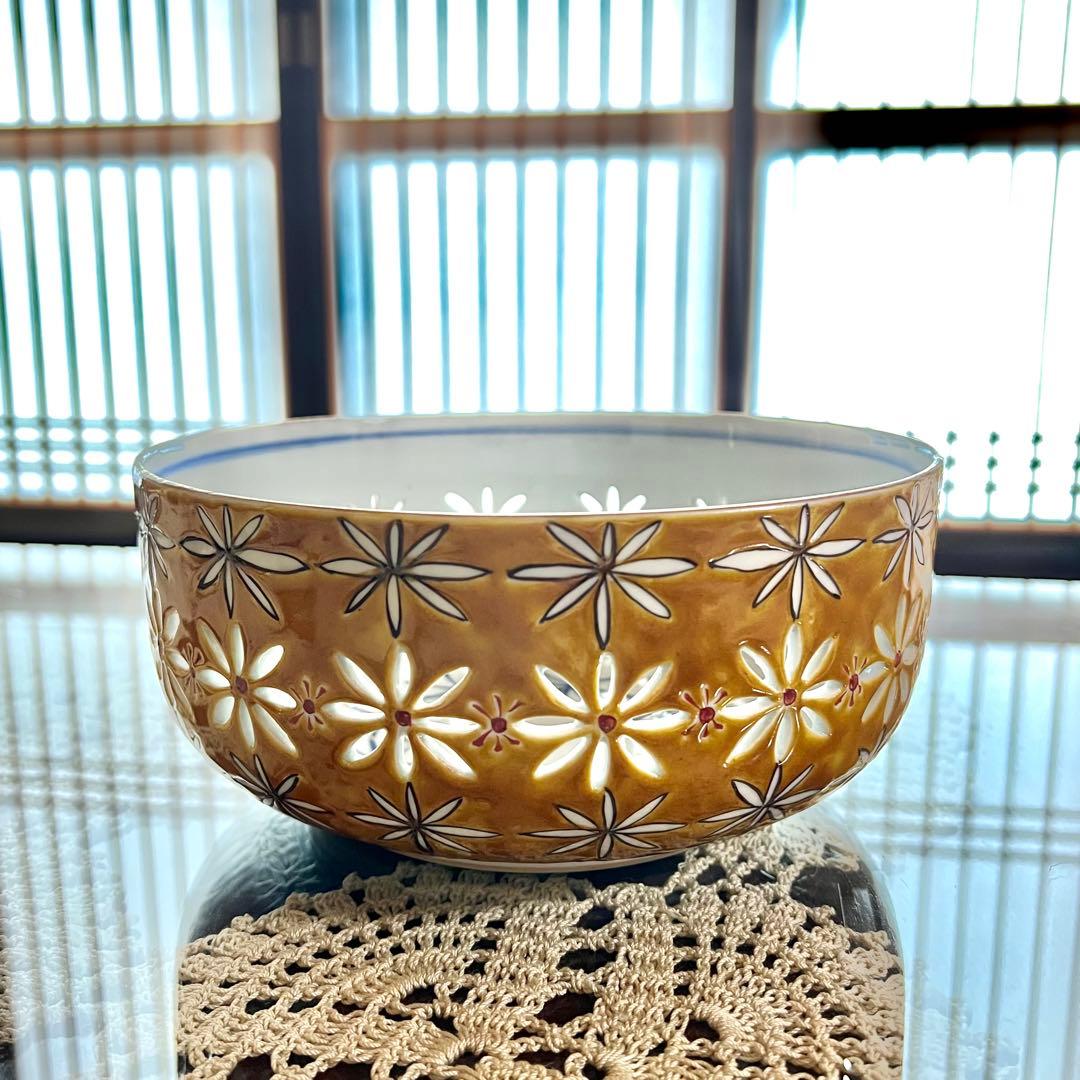 新品未使用 長谷川紀代 すかし彫花鳥文 菓子鉢 作家もの 九谷焼 共箱 共布