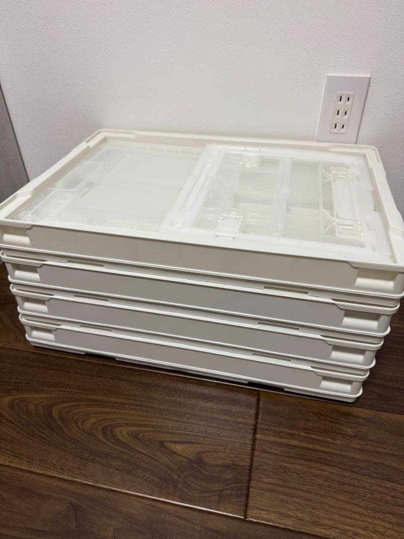 折りたたみコンテナ 50L ホワイト 4個