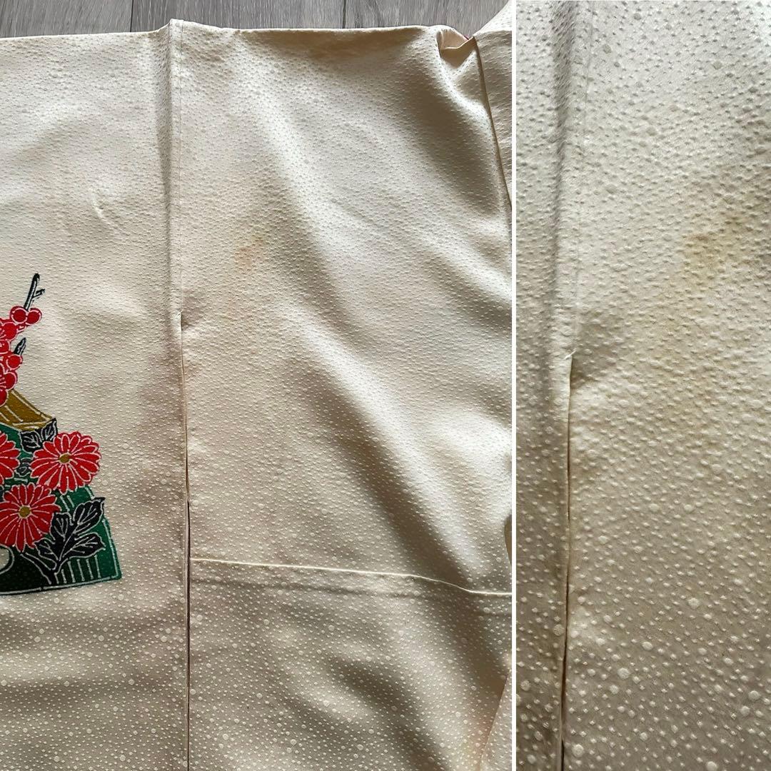 【未使用級】鹿の子地紋 振袖 扇面吉祥花文様 暈し八掛 成人式 卒業式