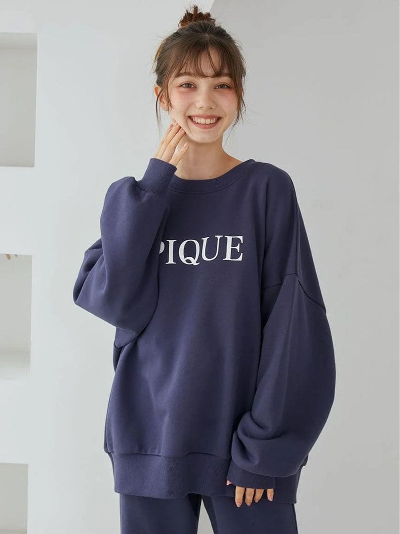 新品 ジェラートピケ スウェット 裏毛プルオーバー ネイビー