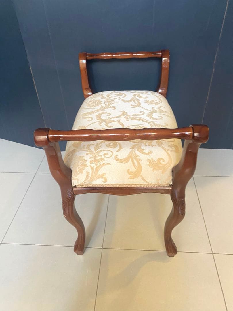 タロッコ 肘付きスツール 布張り ゴブラン チェア ストライプ イタリア製