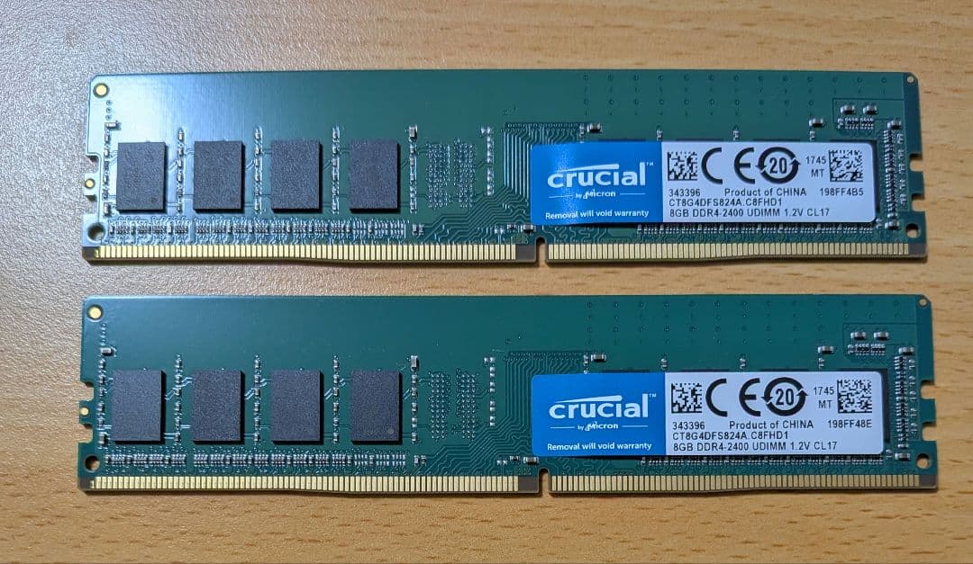 メモリー Crucial 16GB Kit (8GB x 2) DDR4-2400
