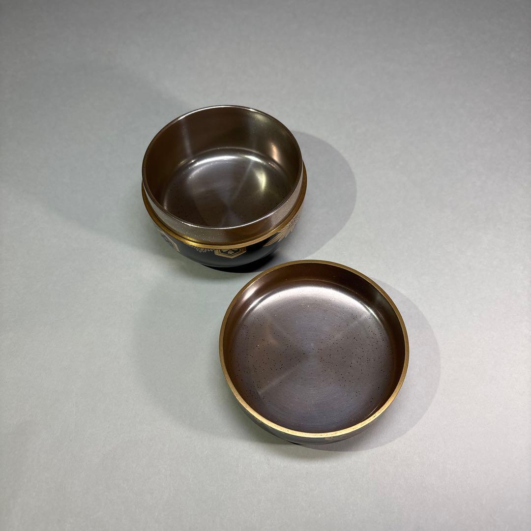 大下宗香　吉祥紋蒔絵　平棗 内平目銀地(桐箱入)