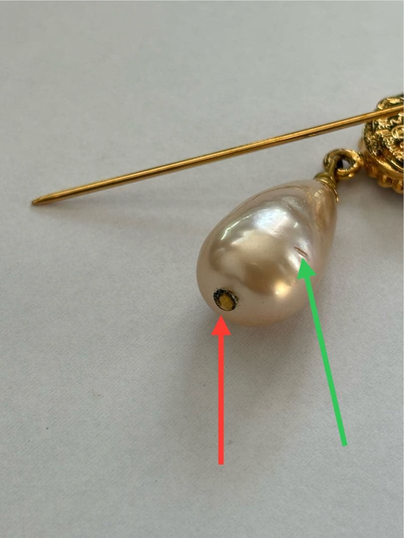 シャネル ピンブローチ クローバー&コスチュームパール