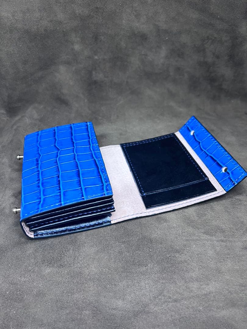 エムピウ ミッレフォッリエ　同型　本革財布　クロコダイル型押しレザー