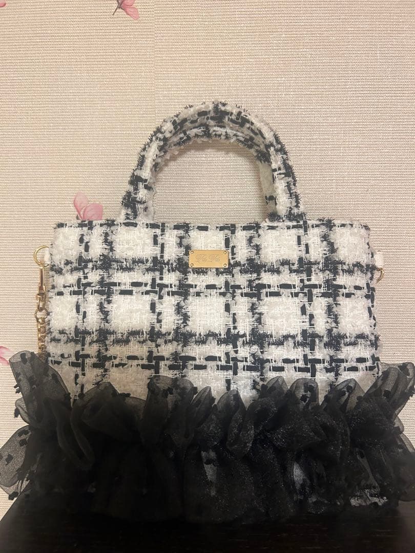 bonitafitafitaさまフリル付きツイードショルダーバッグ