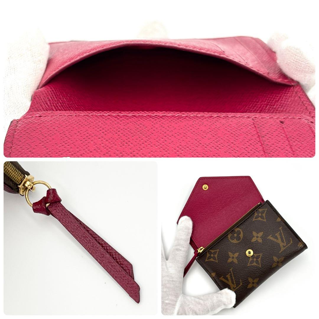 もーちゃん様　ルイヴィトン モノグラム ヴィクトリーヌ フューシャ 折り財布