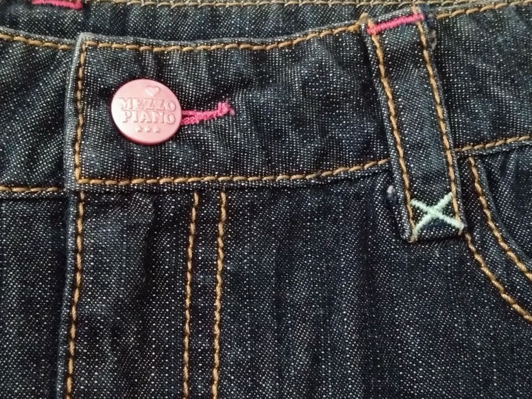 Mezzo Piano ベリエちゃんデニム刺繍スカート M150cm 未着用
