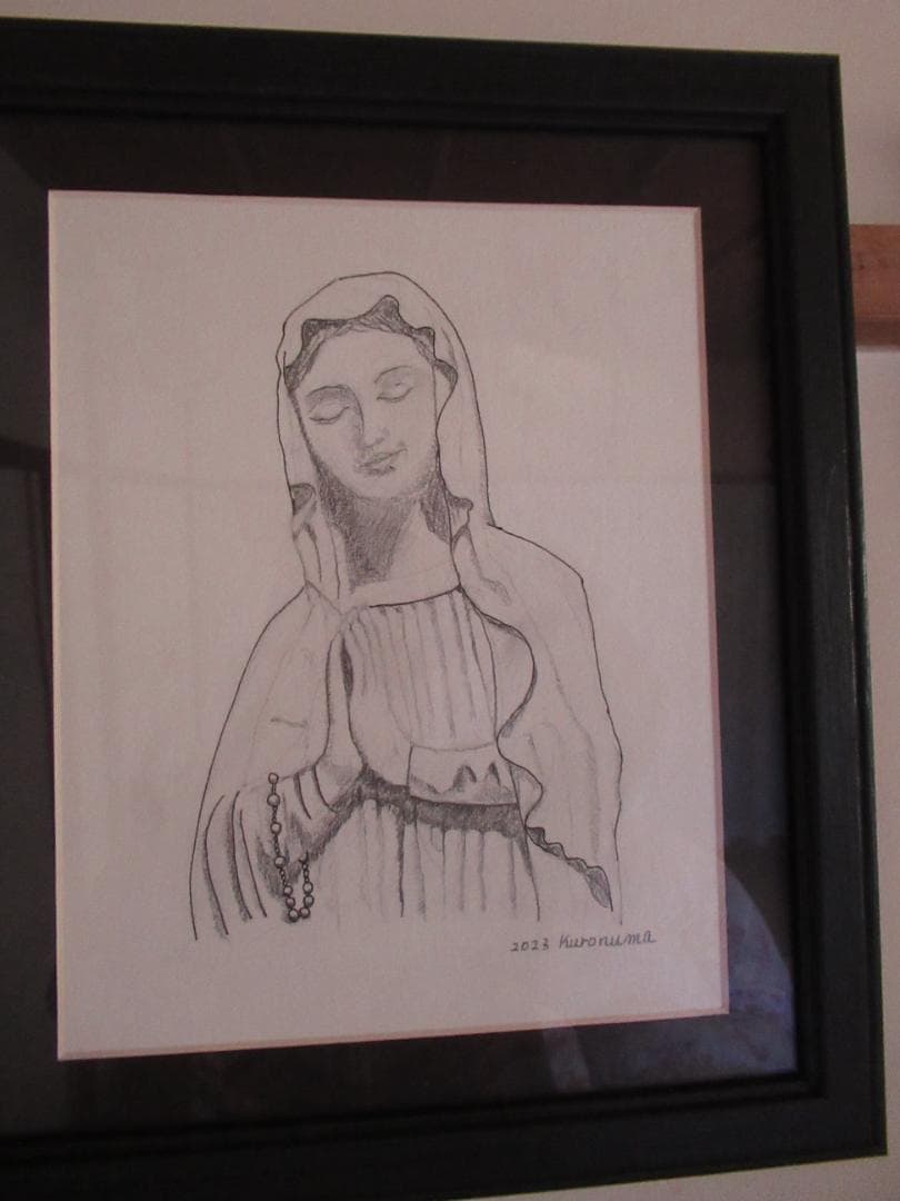 肉筆　絵画　マリア様