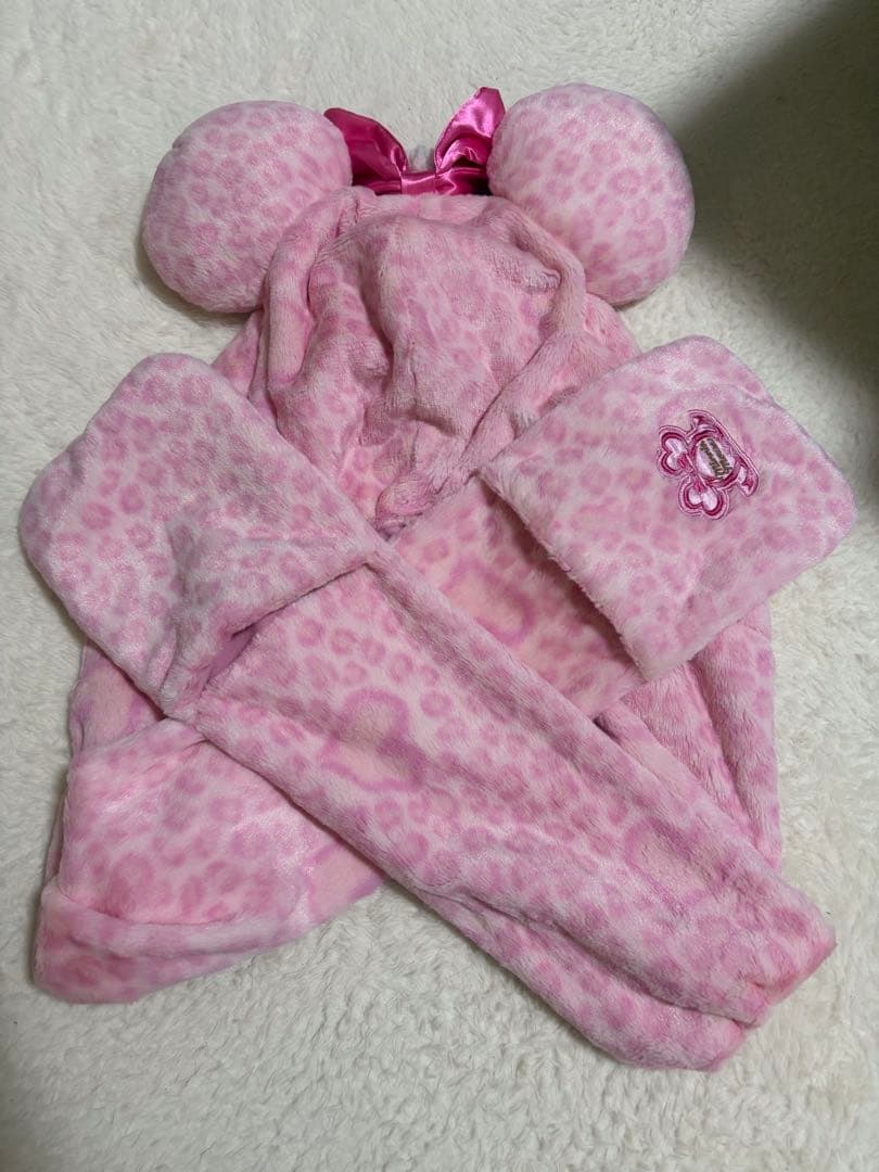 ディズニー ヒョウ柄 ピンクマフラーファンキャップ 値下げOK‼️