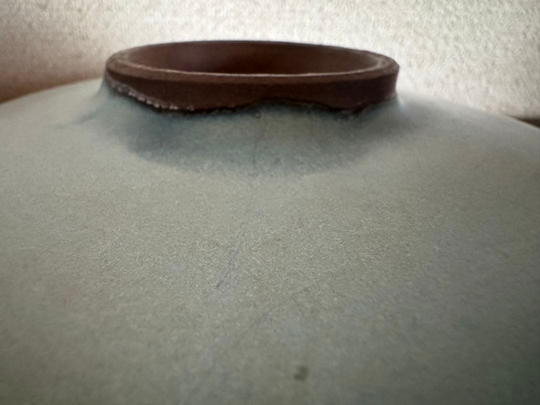 中国骨董　古鈞窯皿　月白釉鈞窯赤斑紋盤　茶道具　文房　窯変(N-20)