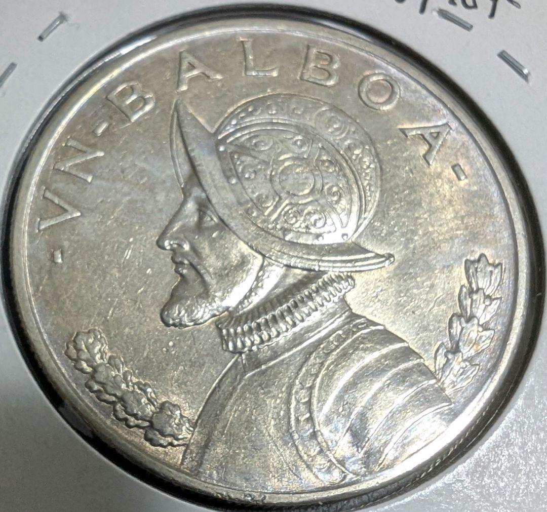 1934 1バルボア　自由の女神と征服者の肖像　大型銀貨  銀貨 パナマ