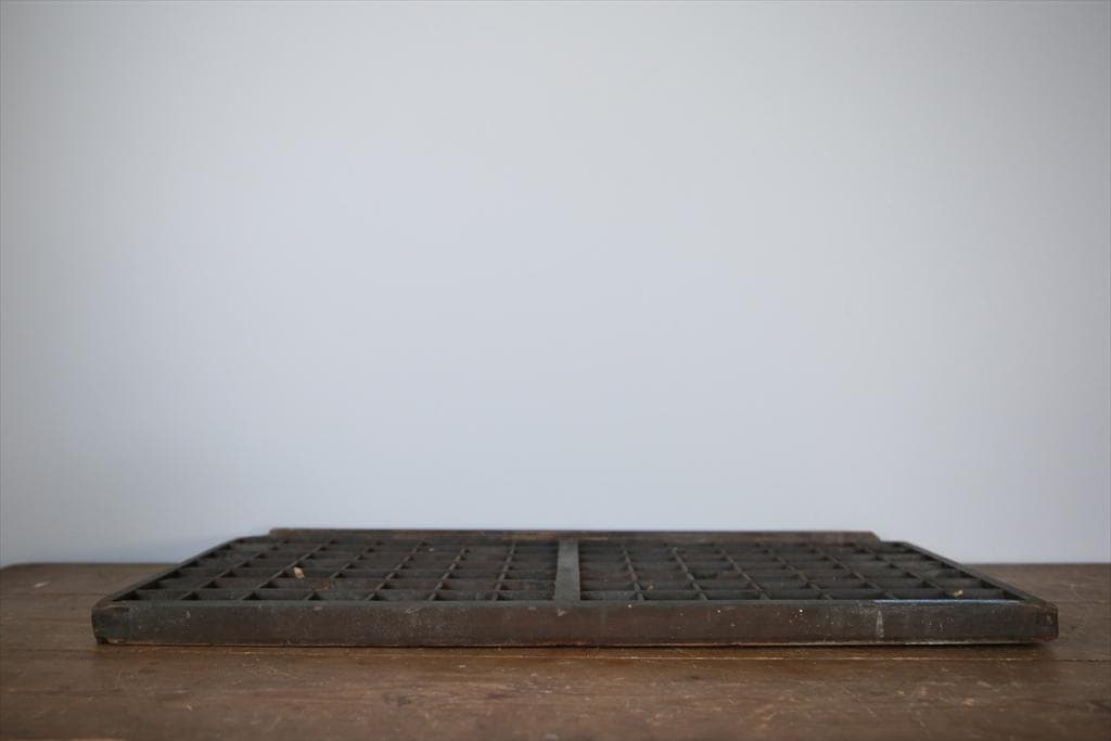 英国アンティーク木製プリンタトレイ/飾り棚/枡ケース/小物入れ(92-46-2)