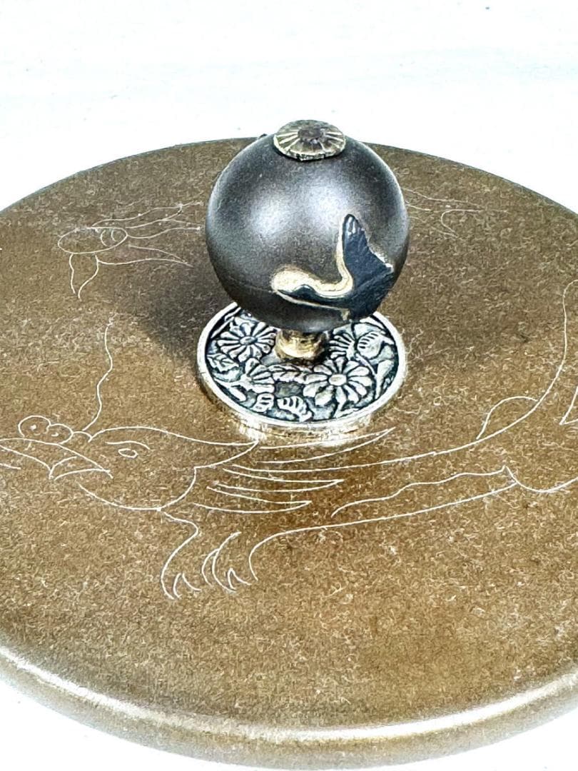 鶴鉄瓶 急須 唐銅蓋 銅摘 茶壺 湯沸 稀少 歴史 煎茶道具 骨董WWST070