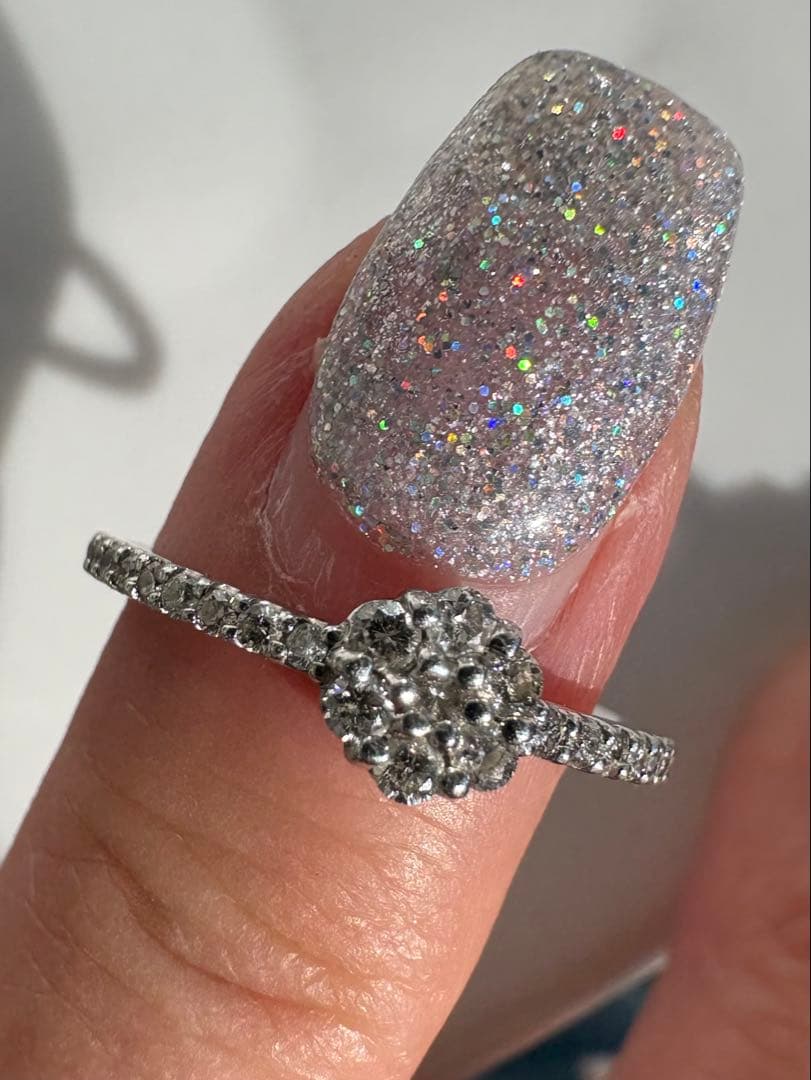 プラチナ900✨ダイヤフラワーモチーフ/エタニティリング❣️