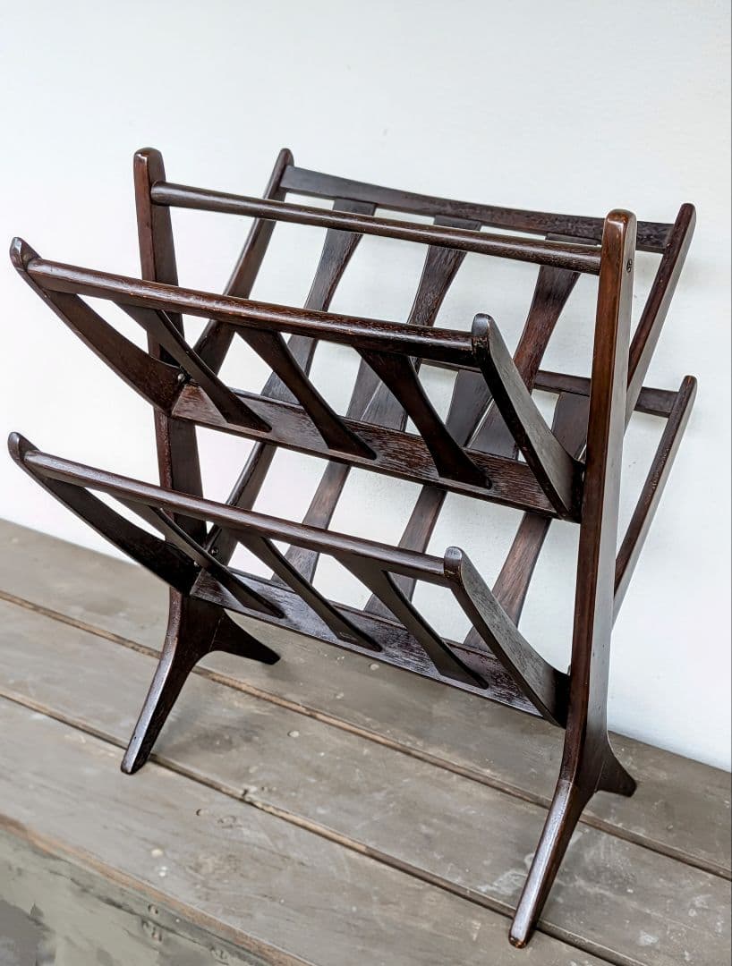 オールドマルニ　マガジンラック　2段　ヴィンテージ　マルニモッコウ　昭和レトロ