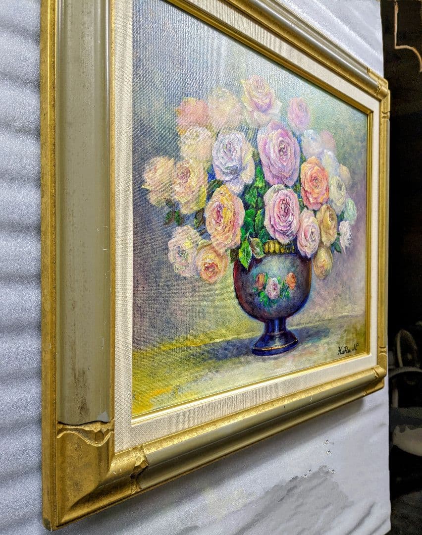 画家haru☆油彩画F８号☆薔薇☆真作☆原画★一点物☆